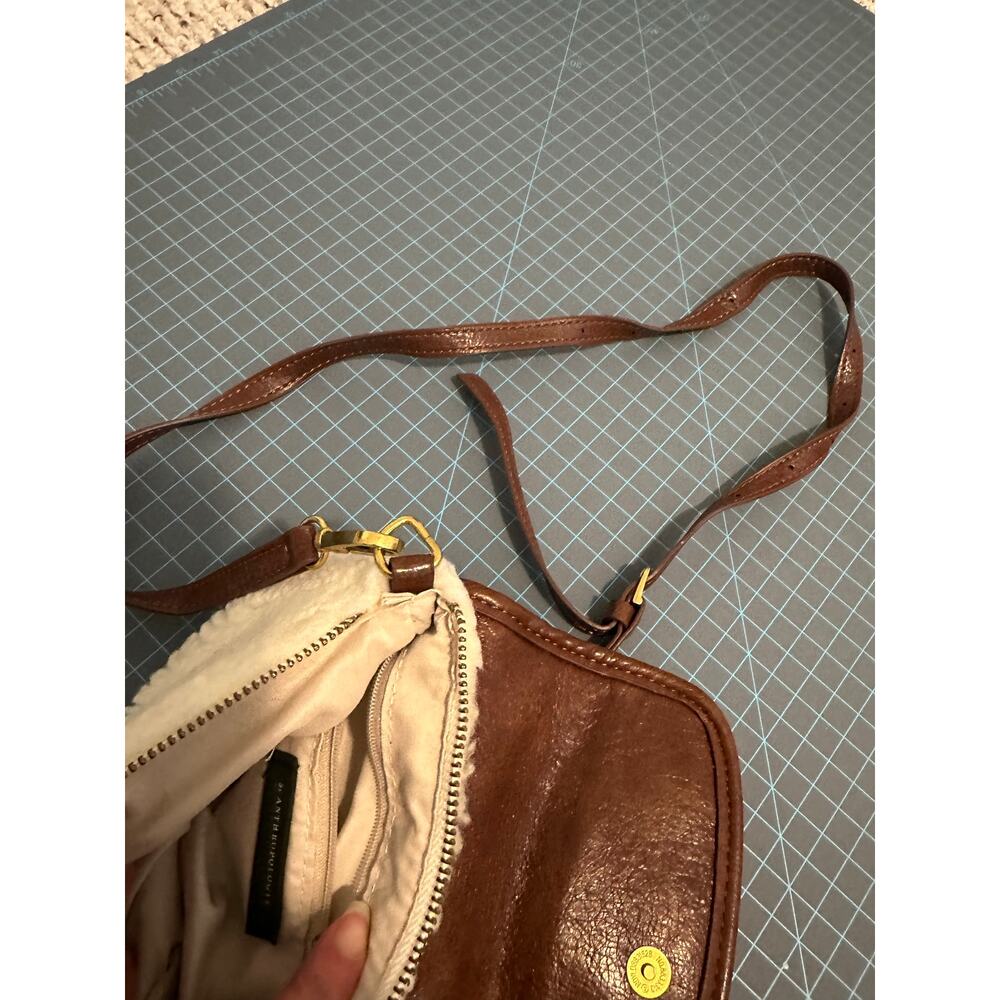 Anthropologie small Sherpa crossbody adjustable/ removable strap purse bag - Picture 6 of 6